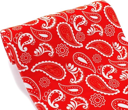 Bandana de cachemira roja DBP tela  poliéster doble cepillado elástico en 4 direcciones  12 yarda