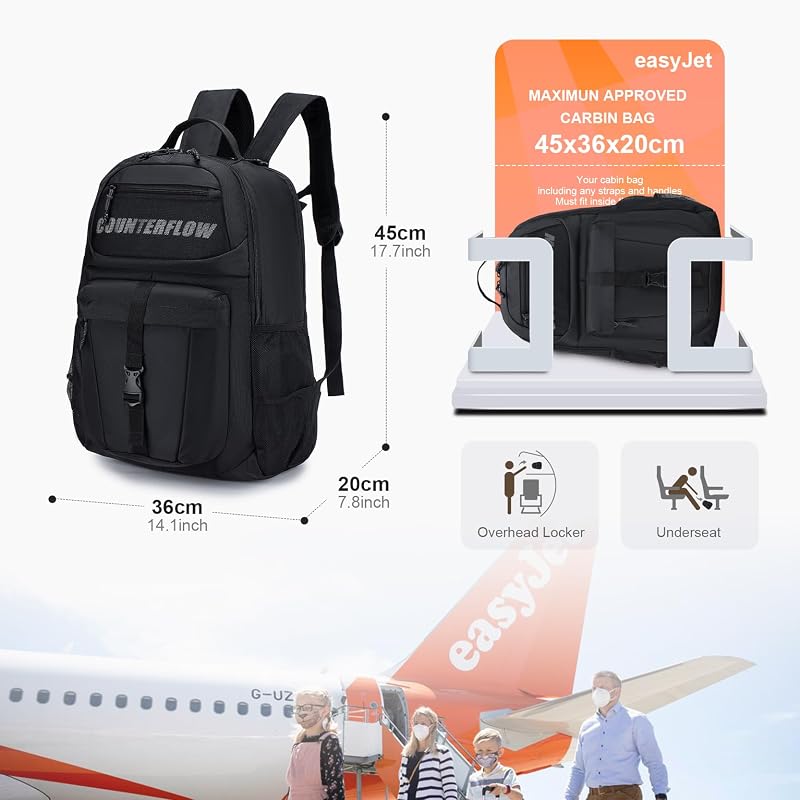 YOODI 45x36x20 Fedélzeti Utazási Hátizsák 30L Vízálló Laptop Backpack 15.6"