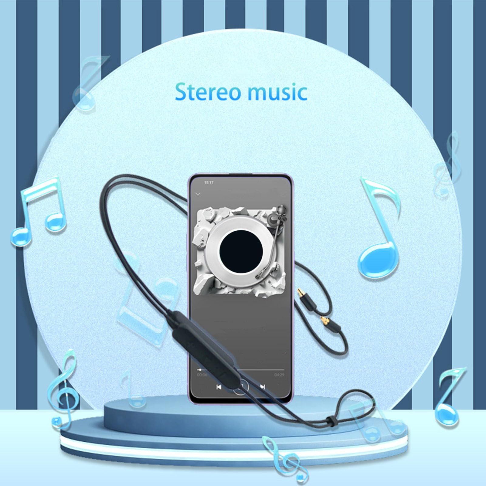 Earphone MMCX Adapter Cable for Sennheiser IE100 Pro IE400 Pro IE500 Pro Bluetooth Headphone Cable Adapter with Mic & Controller Neck Headphone Cable Replacement