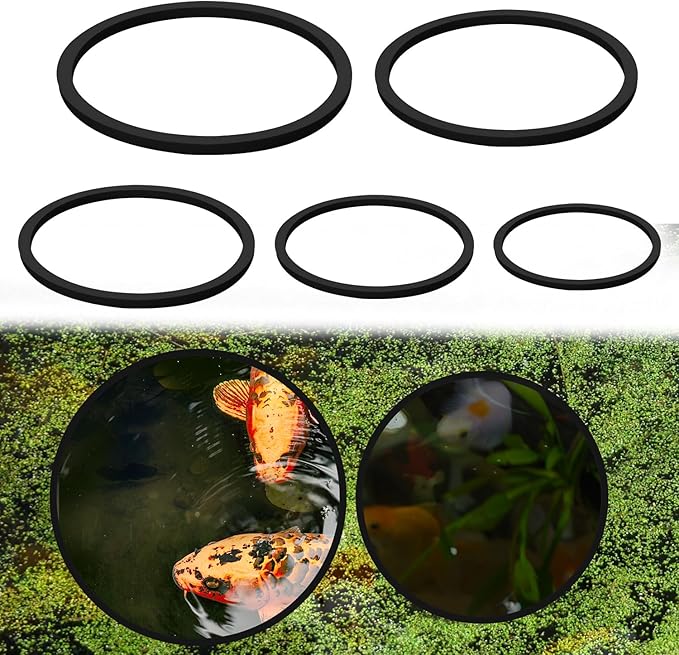 XIHIRCD 5pcs Aquarium Floating Plant Rings, 5 Sizes Foam Fish Feeding Rings Fish