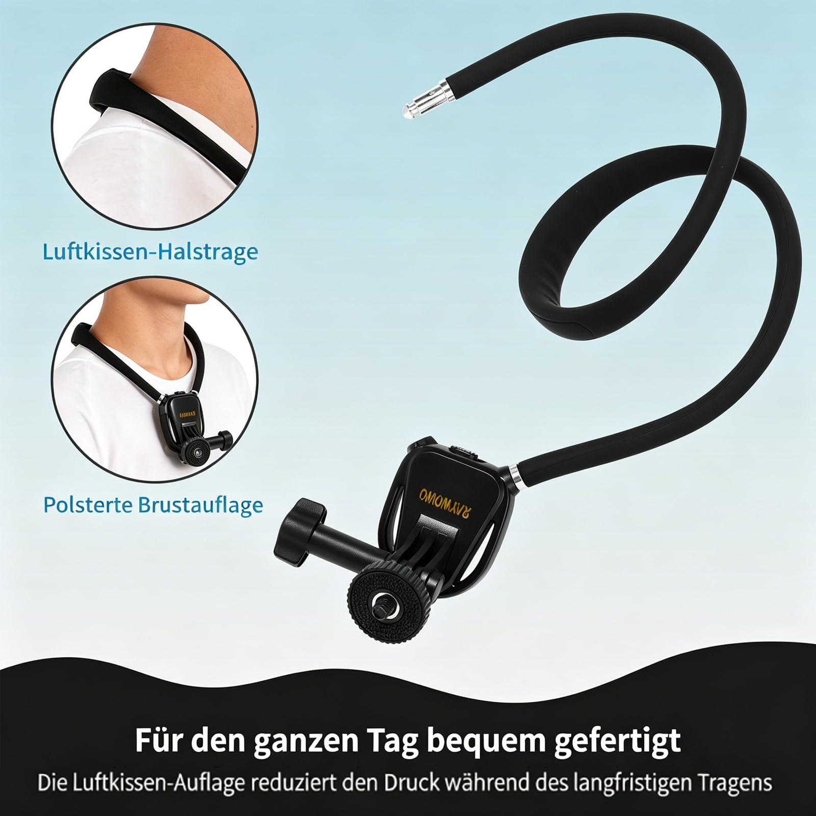 Nackenhalterung Handy Brusthalterung mit 1,5m Brustgurt, POV Vlog Handyhalterung Hals mit Magnethalterung, 360° Drehbar Freihändig Handyhalter, Kompatibel mit iPhone 16/15/14, 4.7-7 Zoll Smartphones