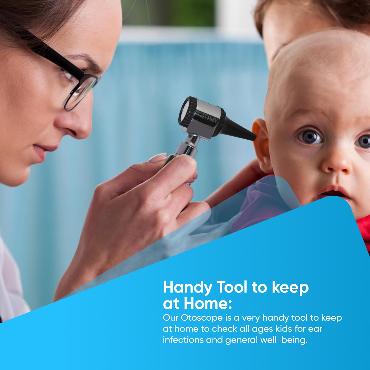 YNR Otoscope de diagnostic grossissant - Lumière directe à LED - Otoscope auriculaire pour médecins, infirmières, adultes, enfants, bébés et animaux âgés - Crème