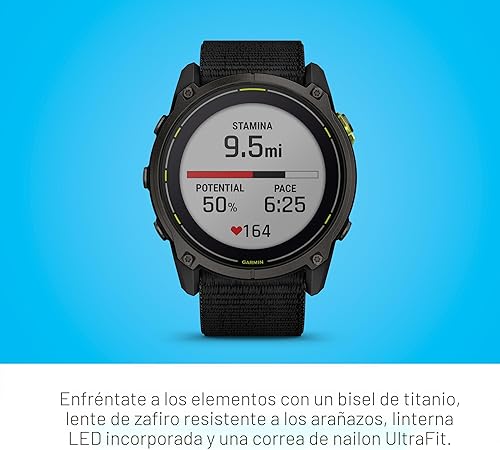 Miniatura 4 de Garmin Enduro 0.118  2.008 in, Solar, Zafiro, Reloj inteligente GPS de Ultraperformance, duración extrema de la batería, mapeo detallado, linterna