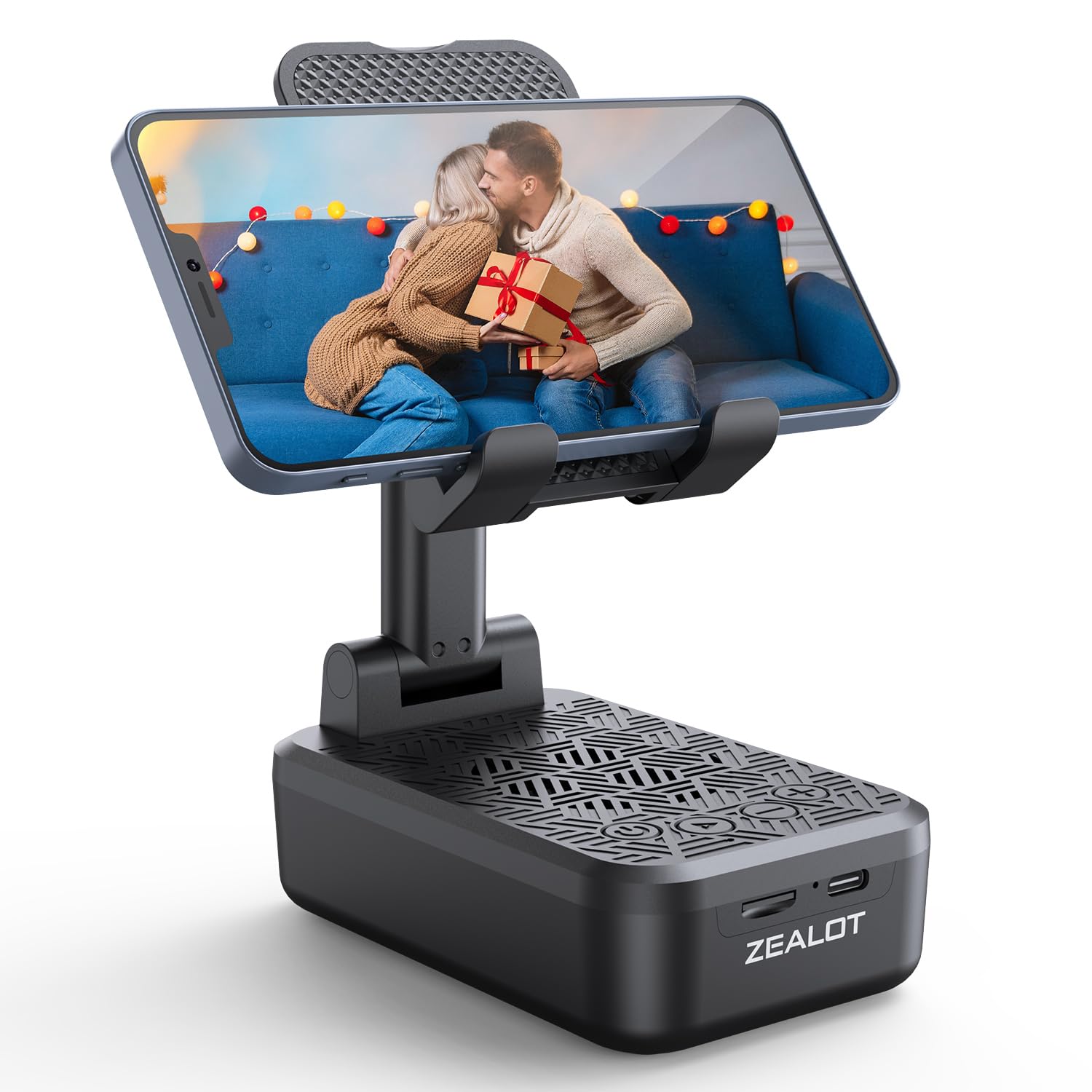 Cell Phone Stand with Wireless Bluetooth Speaker, Phone Holder and Wireless Induction Spe…