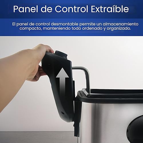 Miniatura 5 de Freidora eléctrica a inmersión con temporizador y filtro antiolor de Elite Platinum EDF-401T Maxi-Matic 1700-Watt de triple cesta en acero