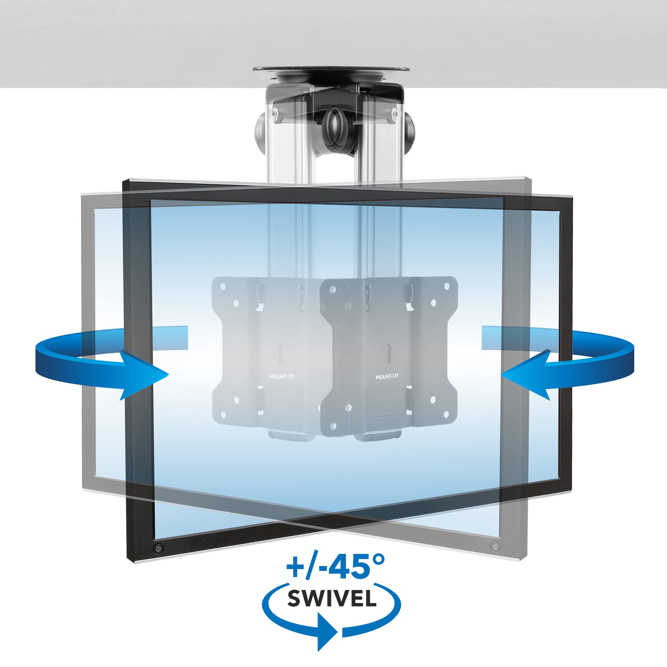 MountIt! Under TV Mount Folding Ceiling Television Mount Bracket with 90 Degree