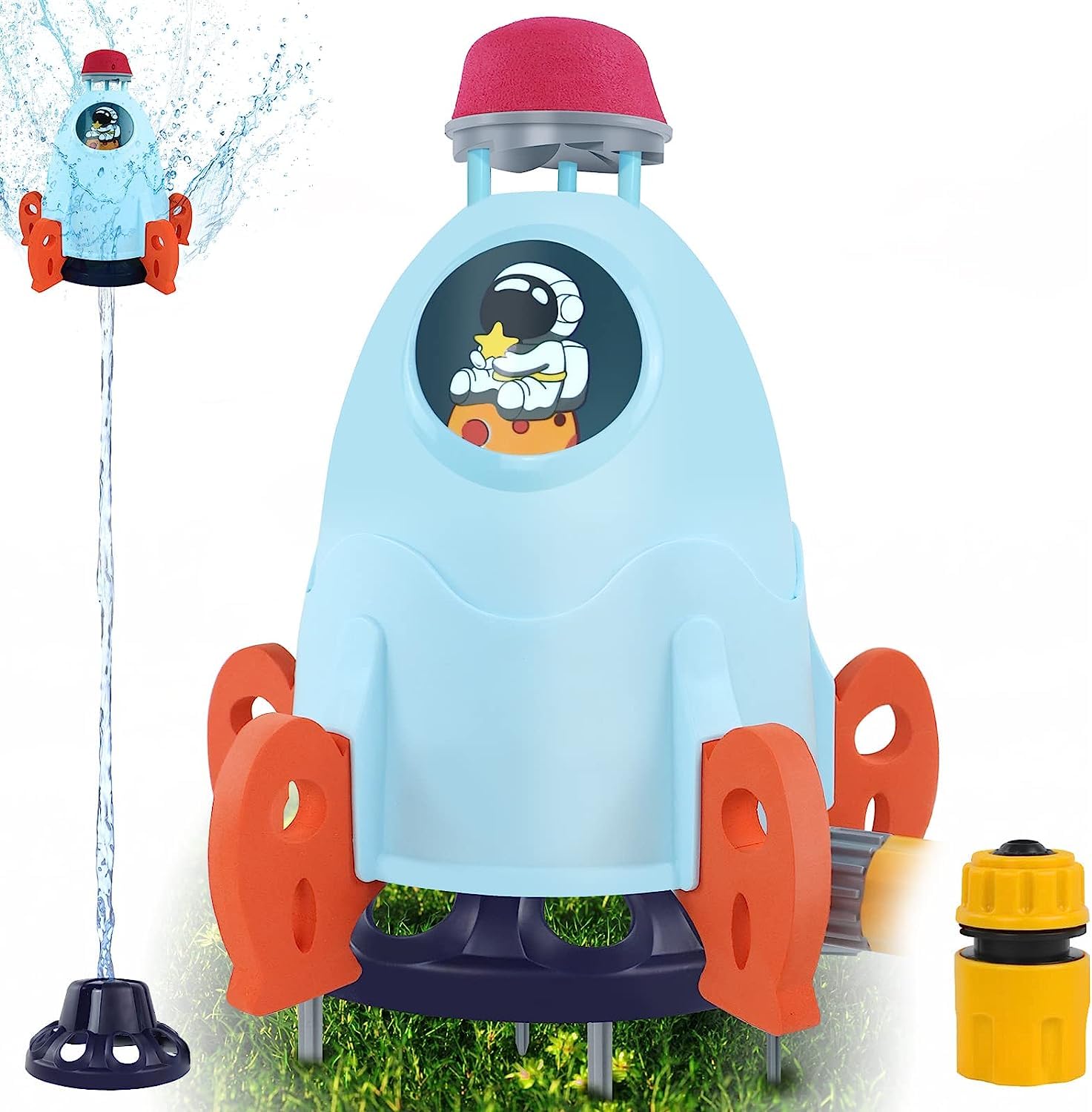 Water Rocket Sprinkler for kids, Toy Rocket Launcher for Kids, Outdoor Toys for Kids Ages 4-8, Water Fun Toys for Backyard Garden Activities, Gift for 3 4 5 6 7 8 9 10 Year Old Boys Girls