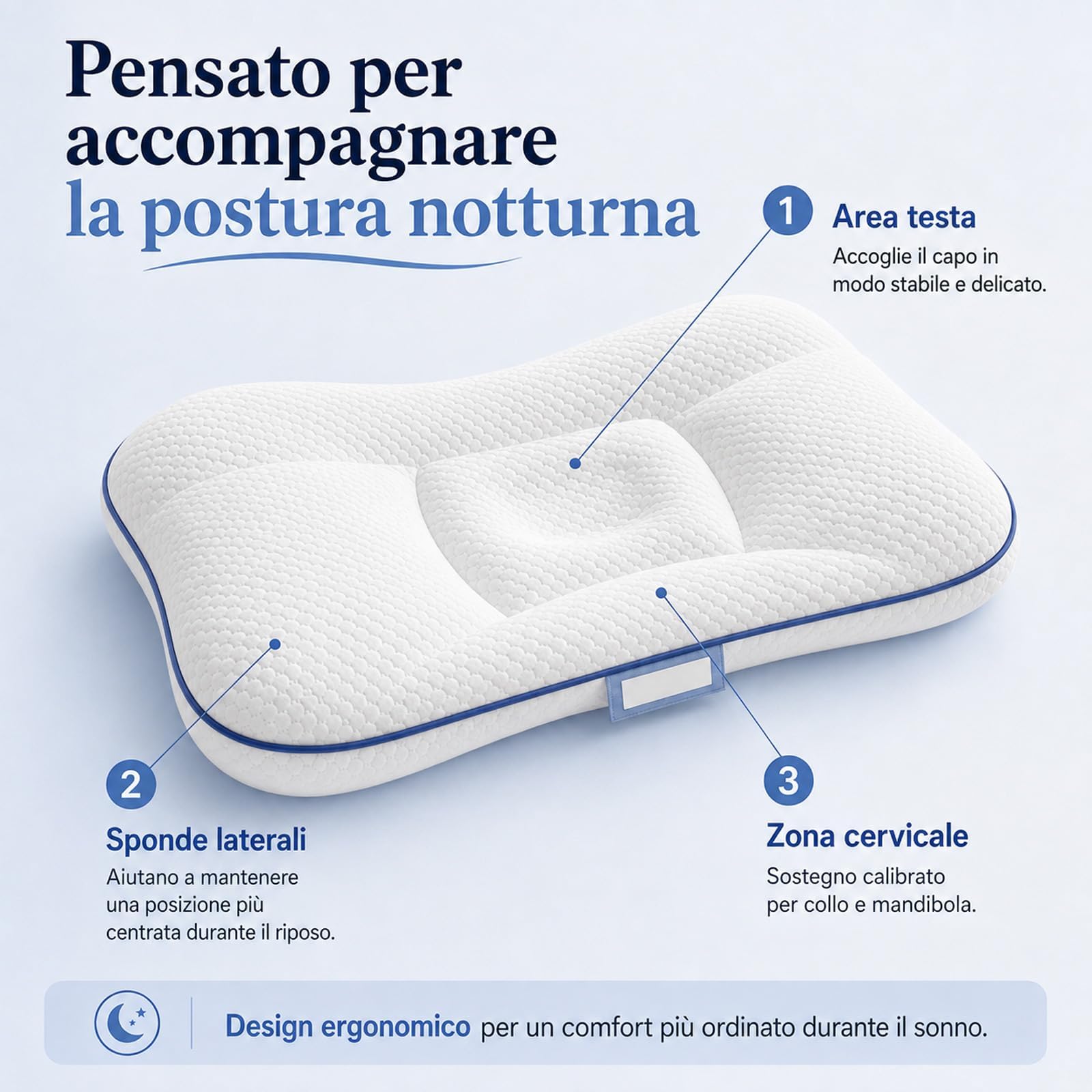 Sereniakids Cuscino,Cuscino Bambino 1-16 Anni,3 Altezze | Tessuto Traspirante A Strati D'aria,Rettangolare Design Traspirante Per Un Sonno Confortevole Durante La Crescita Dei Bambini