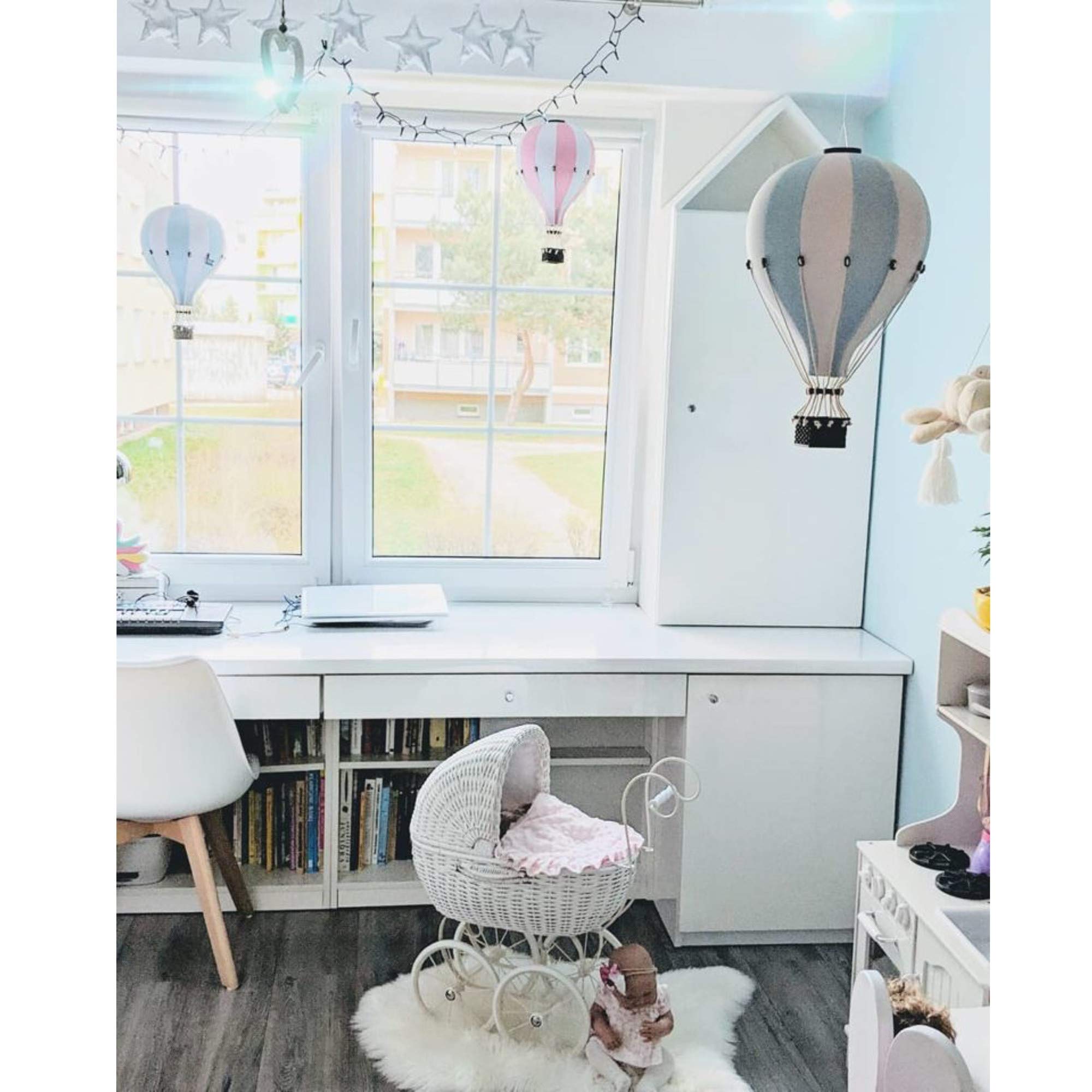 Sevira Kids - Montgolfière décorative - Bleu Clair