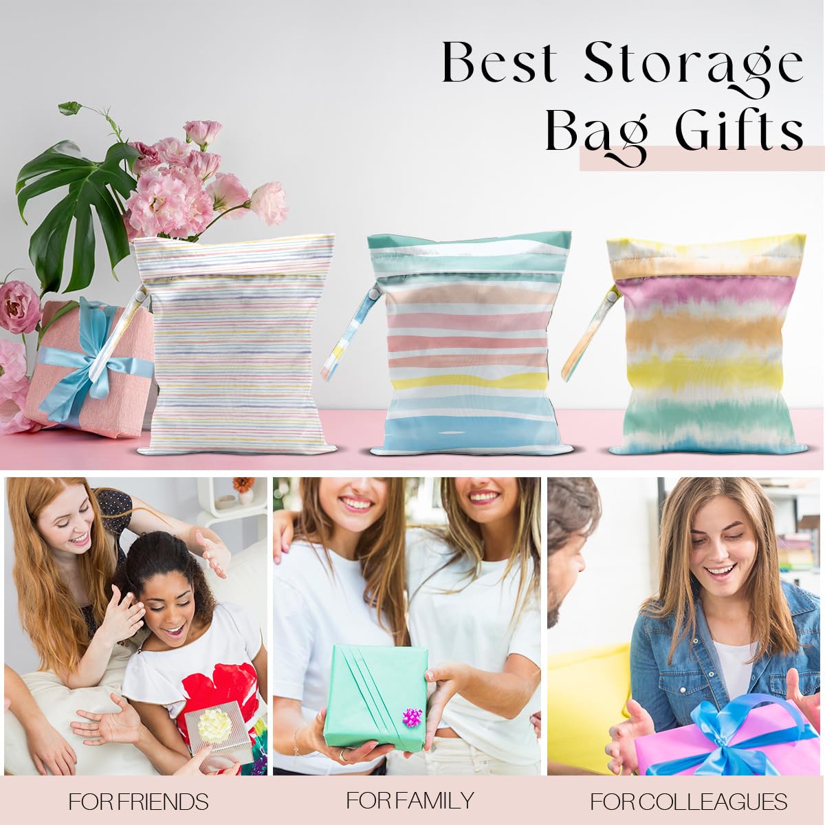 3 bolsas húmedas, bolsas húmedas y secas, bolsa impermeable, bolsa pequeña para lavandería, bolsa húmeda para piscina, playa, traje de baño, bolsa de maquillaje, pañales, artículos esenciales