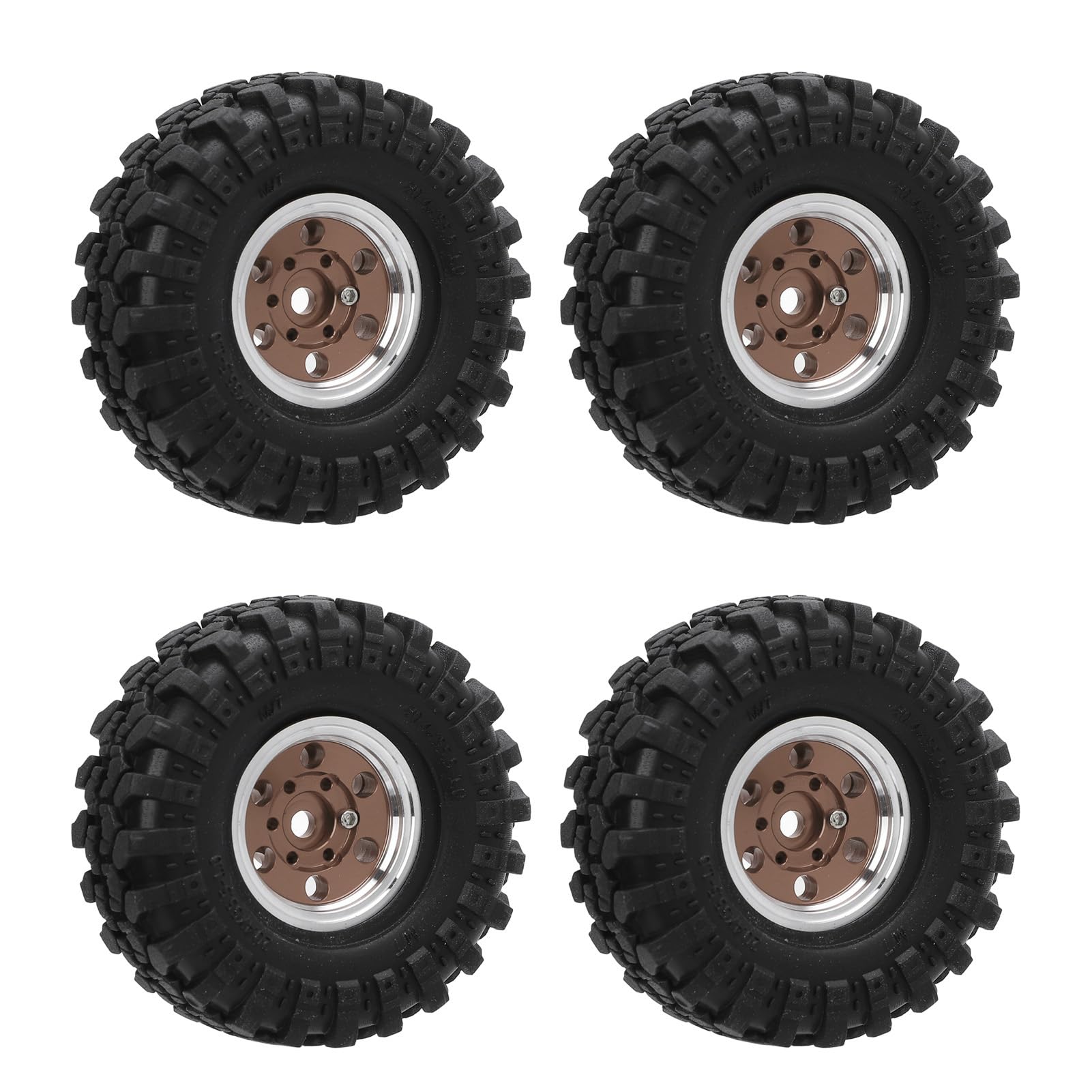 Beadlock 1.0 Jante avec pneus, moyeu de roue Beadlock de voiture télécommandée, jante en alliage d'aluminium Beadlock pour voiture sur chenilles télécommandée 1/24, design à 6 trous avec stabilité et