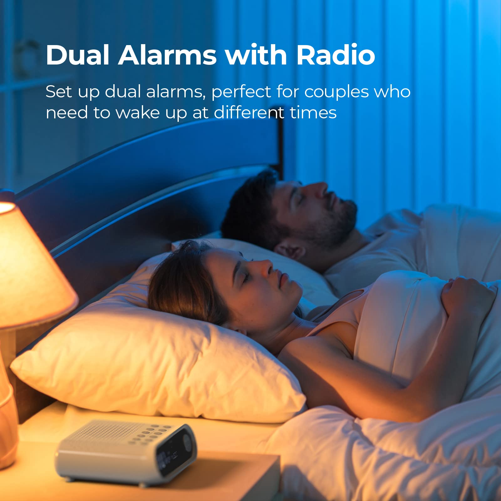 DAB/DAB+y FM Alarma Despertador Radio con Puerto de Carga USB (Blanco)