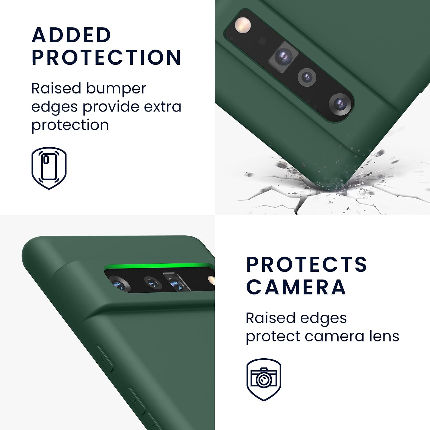 kwmobile Case Compatible with Google Pixel 6 Pro Case - Slim Protective TPU Silicone Phone Cover - Moss Green
