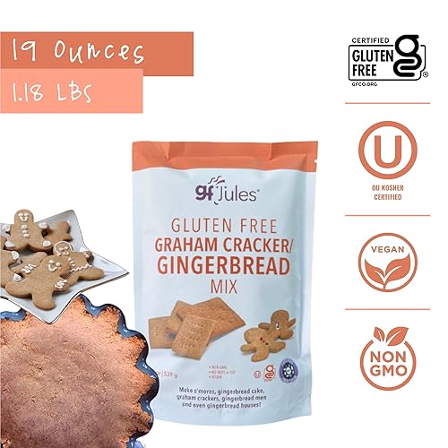 Miniatura 4 de gfJules Mezcla para hornear galletas Graham y pan de jengibre certificada sin gluten  Sin grano, sin OMG, vegana  Certificado Top 9 libre de