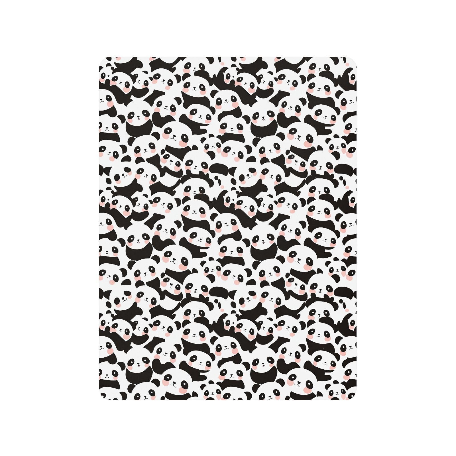Sábanas de cuna de algodón para bebés y niñas, diseño de pandas de dibujos animados, suave, elástica, para decoración de guardería, 1 paquete de sabanas para cuna