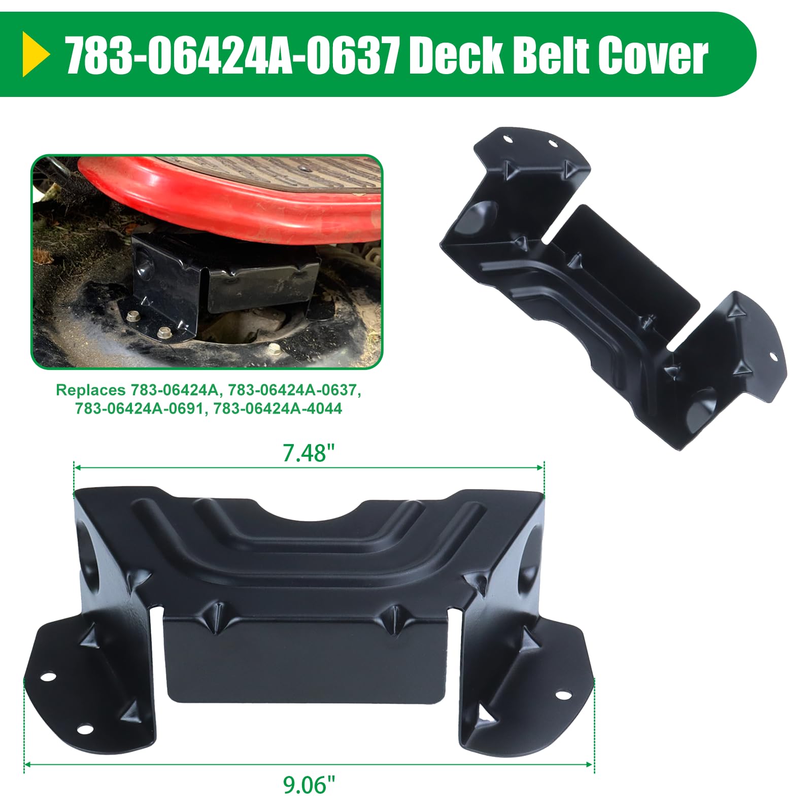 Paquete de 2 unidades de conjunto de husillo engrasado 918-04822A con correa 954-04060C 490-900-M061 Kit de lavado de cubierta 783-06424A-0637 cubierta de cinturón de cubierta sustituye al eje