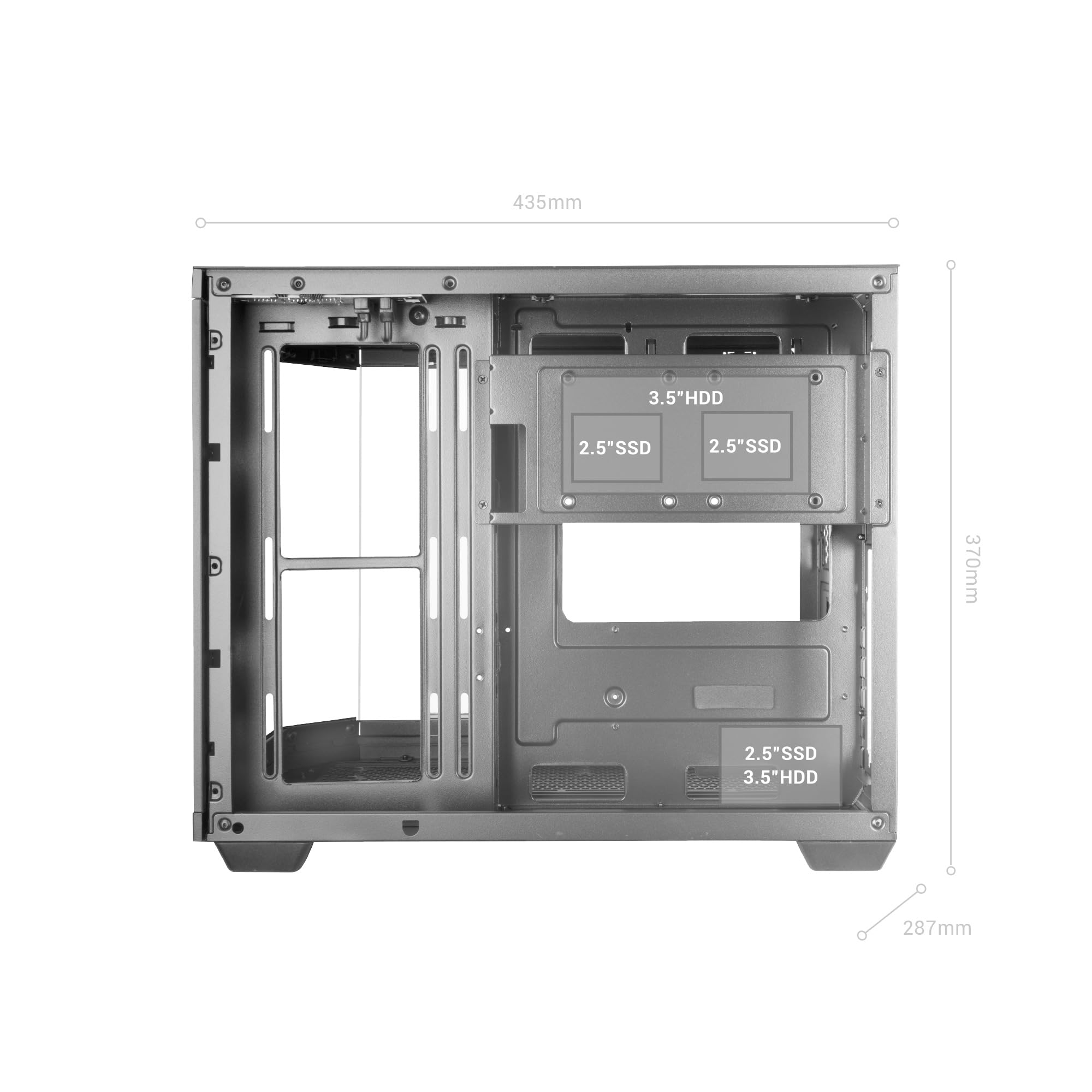 Mars Gaming MC-3TCORELCDM Obudowa Gaming Micro-ATX, Personalizowany ekran IPS 7,2”, Potrójne szkło hartowane, Podwójna boczna komora, Obsługa chłodzenia cieczą do 360mm, Czarny
