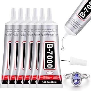 6 PCS 50ml B7000 Glue Clear with Precision Tip, Rhinestone Glue for Nail, Craft Glues, Jewelry Glues, Jewelry Making, Nail Art, DIY, Makeup, Shoes