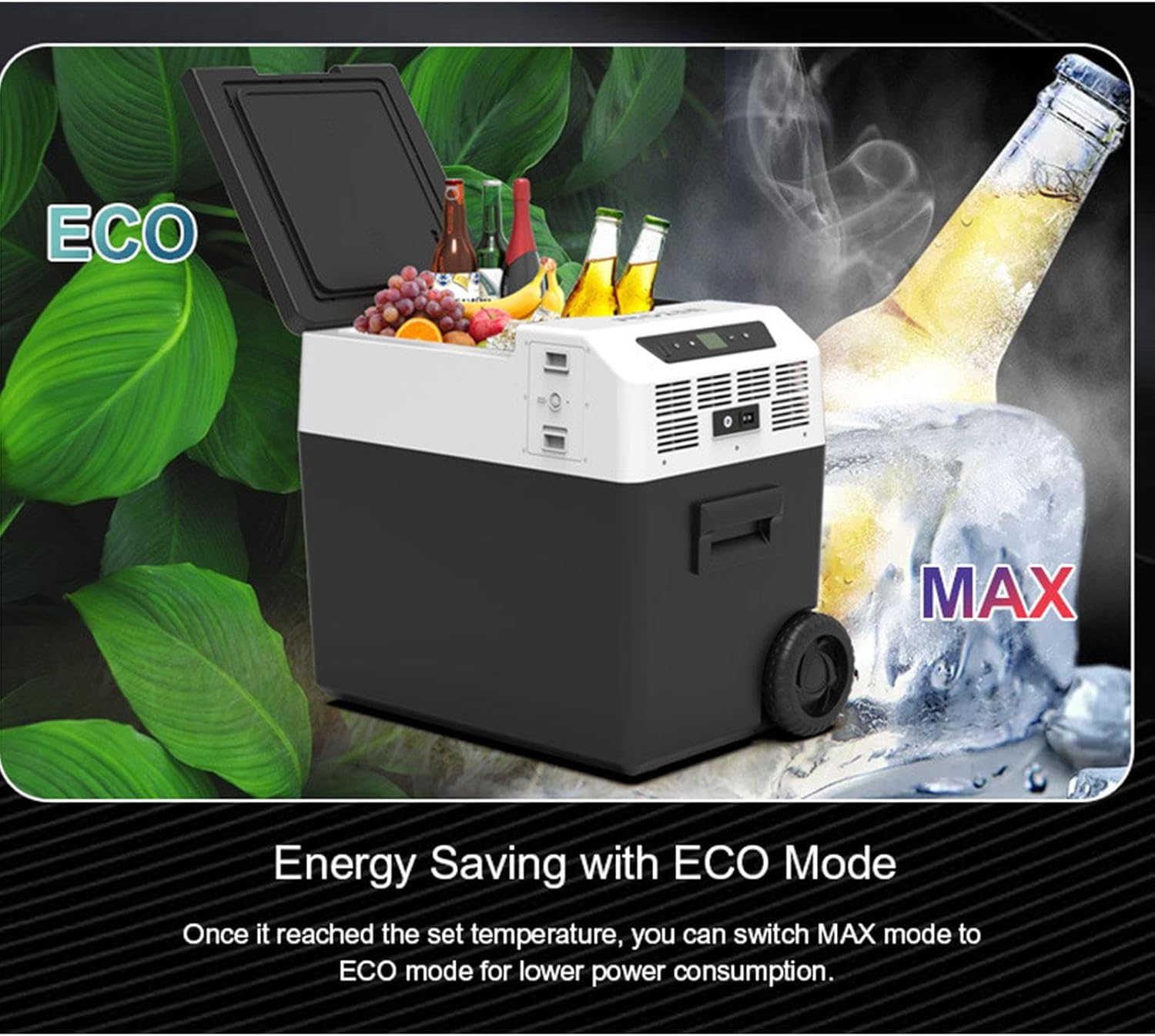 Car Refrigerator, 12V/24V Freezer Compressor Cooler Portable Refrigerator Fridge Cooler for Car, RV, Truck, Van, Boat for Camping, Travel, Fishing Outdoor,40L