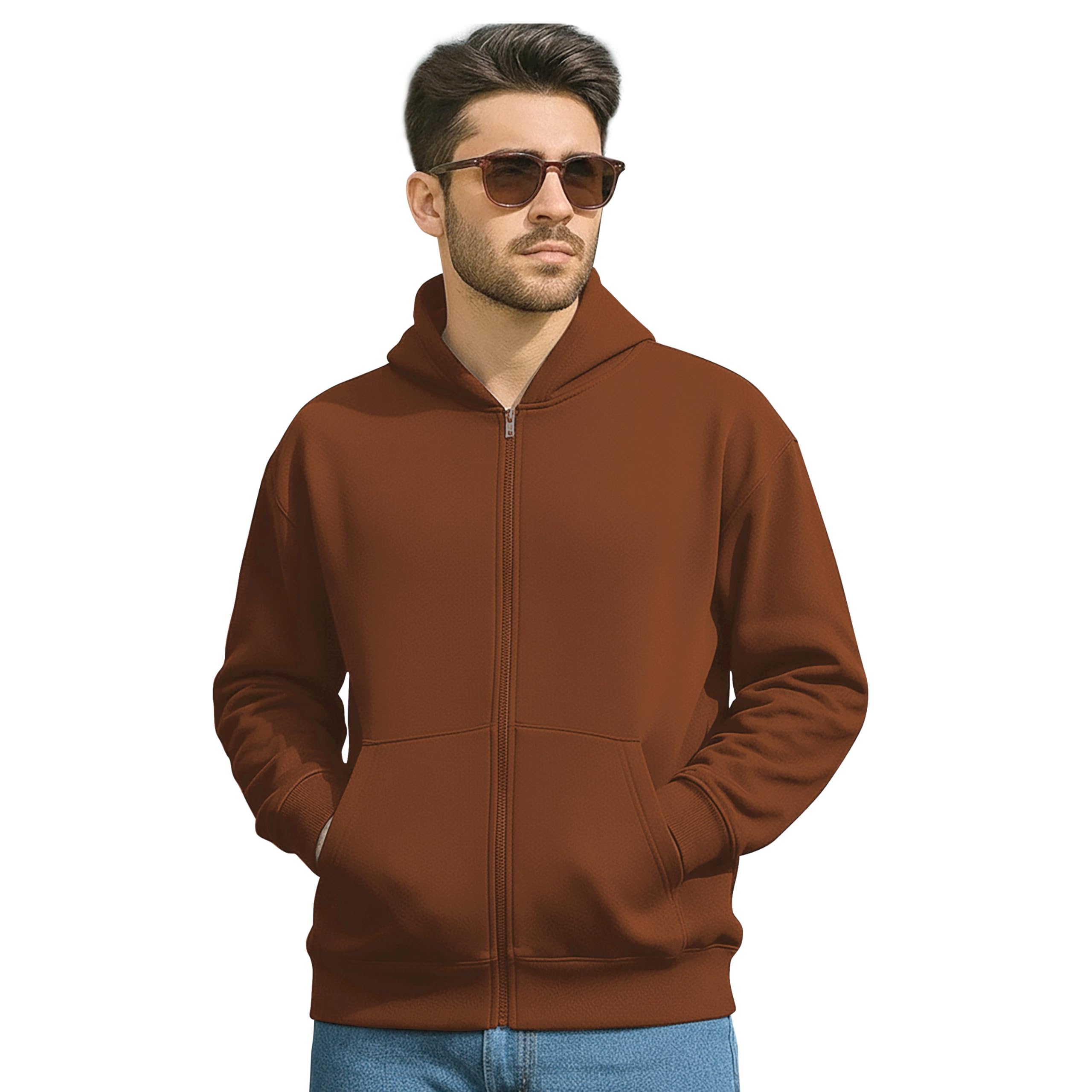 Hoodie for Men's Fashion - Design with Hood That Covers The Head and Neck - Front Open with Zip and Kangaroo Pocket..-image-41