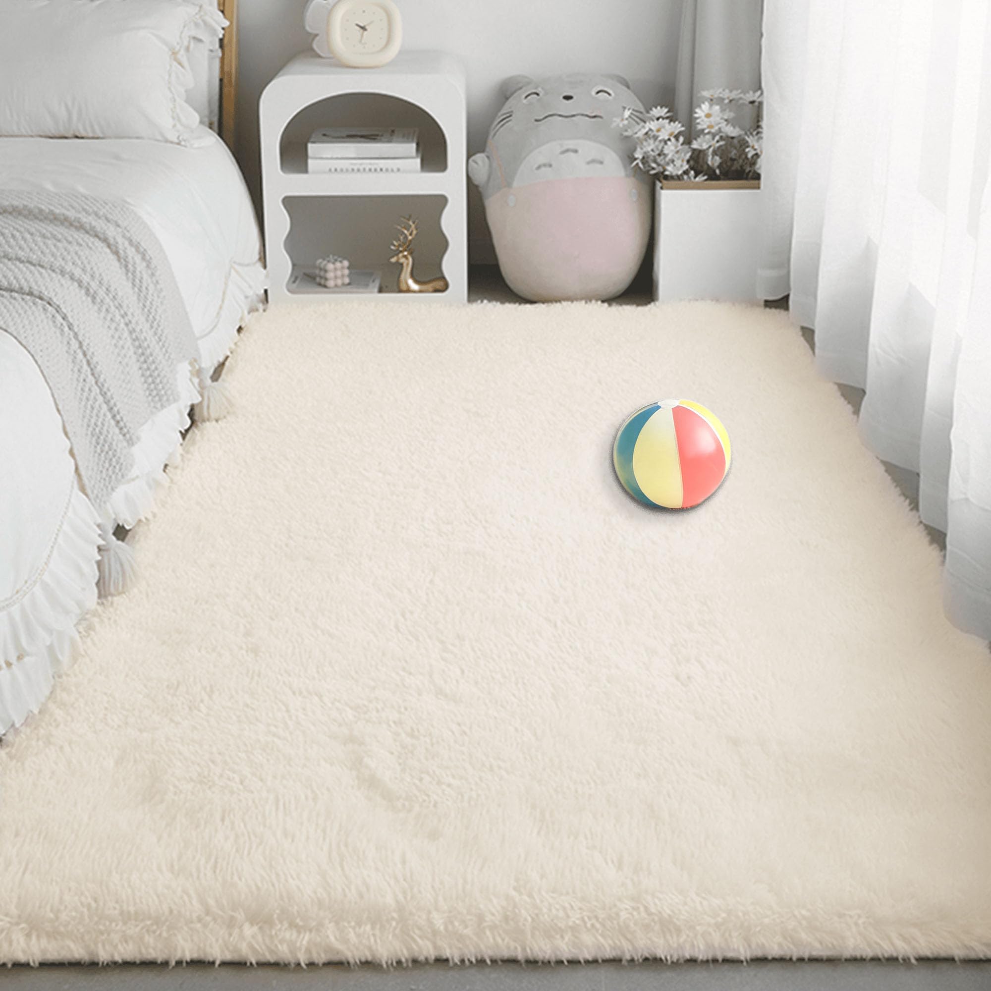 Tapis doux ne perd pas ses poils grand tapis crème 110x400