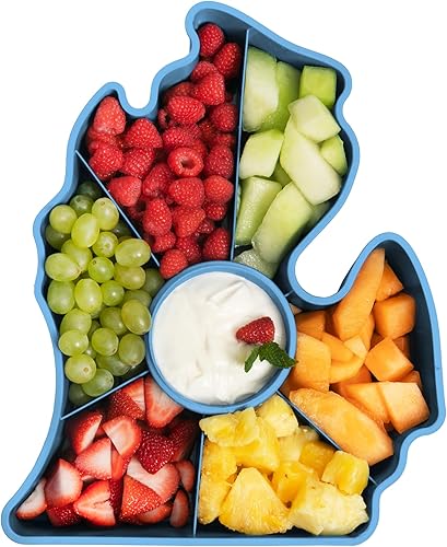 Miniatura 2 de Kolorae Michigan - Bandeja para servir  Bandeja única de 7 compartimentos para aperitivos con taza de aderezo. Ideal para almacenar alimentos