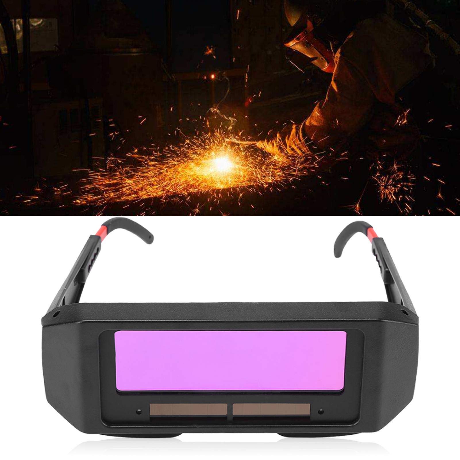 Sólidos ojos de soldador anti-ultravioleta Gafas Diseño liviano Gafas de soldadura con oscurecimiento automático solar Gafas TIG MIG con células solares para soldadura de acero con gas