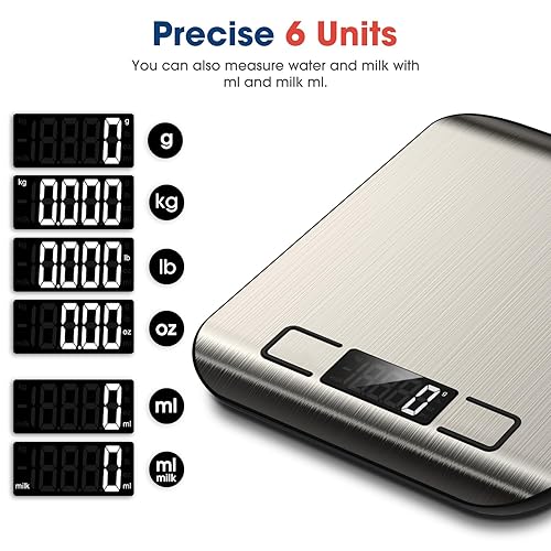 Miniatura 2 de Mik-Nana Báscula de alimentos, báscula digital de cocina de 22 libras, gramos y onzas para hornear, cocinar, café, paquete de franqueo, 6 unidades