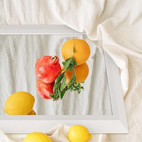 Miniatura 3 de Amorho Espejo de baño, 50 x 30 pulgadas, con forma de diamante blanco, espejos de pared con marco de metal para más de 2 fregaderos, dormitorio,