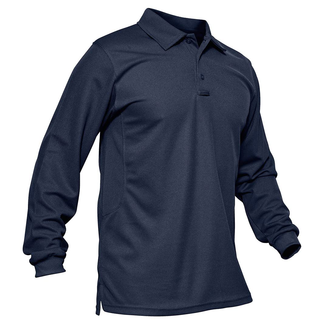 T-Shirt Tattica da Uomo a Maniche Lunghe, Sottile, ad Asciugatura Rapida, Estiva, da Escursionismo, Pesca, Viaggi, Lavoro (Vino Rosso XXL)