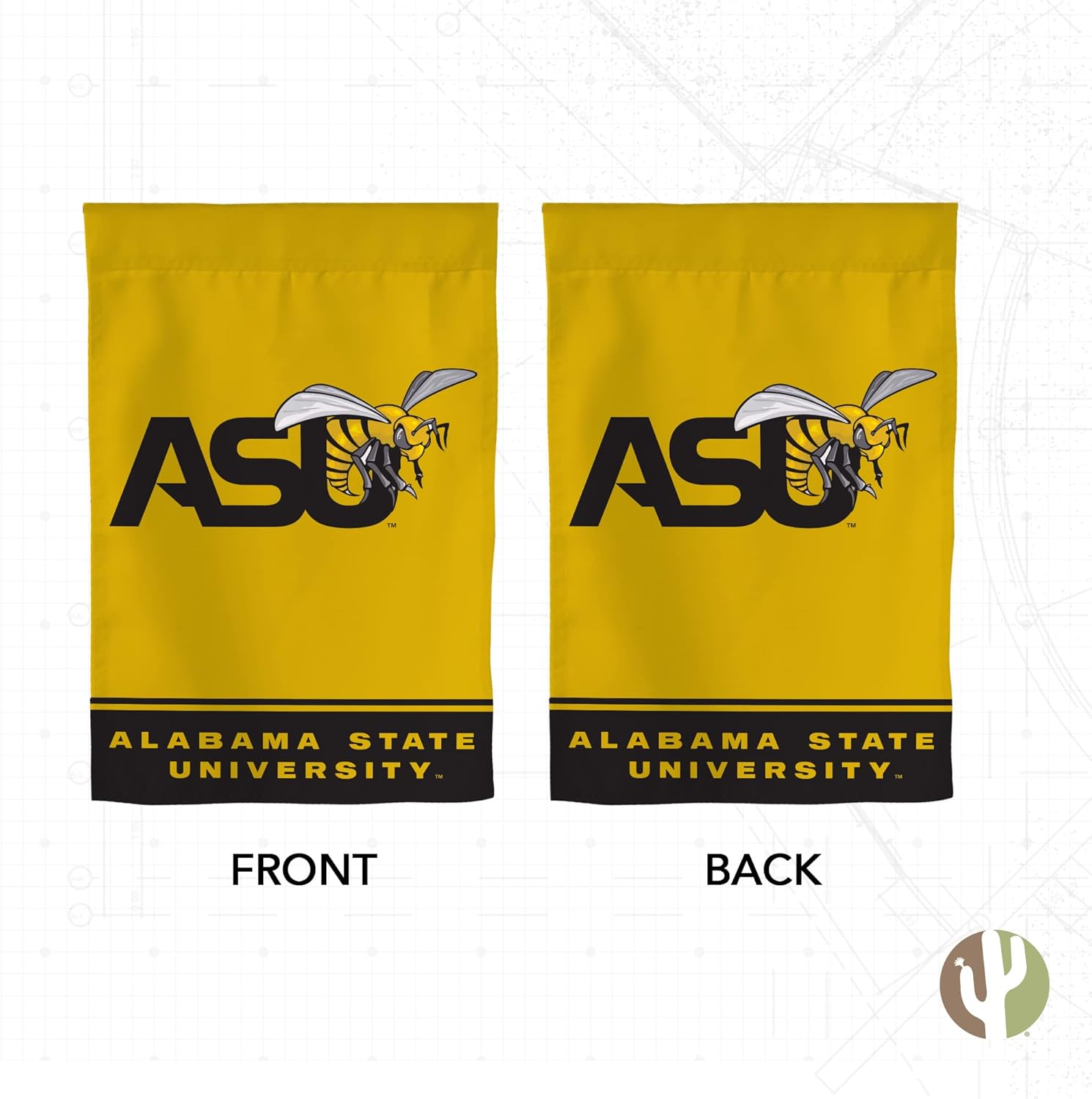 Desert Cactus Alabama State University ASU Garden Flag – 19 x 12 inch Alabama State Hornets Banner, For Outdoor Display and Events (Design A) - Image 2