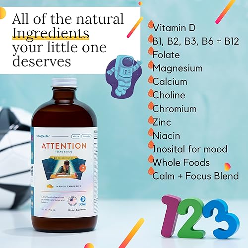 Miniatura 3 de LIQUIDHEALTH Calcio con magnesio apoyo articular + atención de los niños, calma y enfoque paquete de suplemento de apoyo de memoria para niños