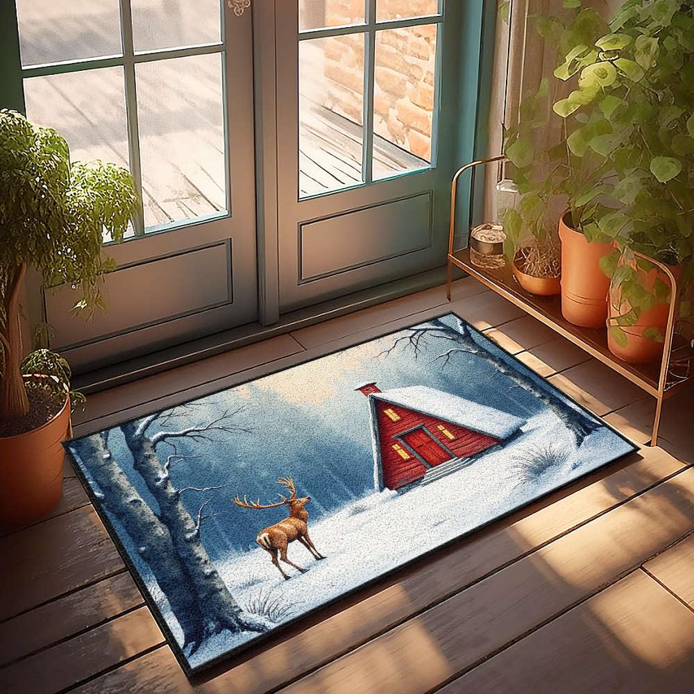 Accessoires pour chambre de garçon tapis antidérapant et confortable motif cerf