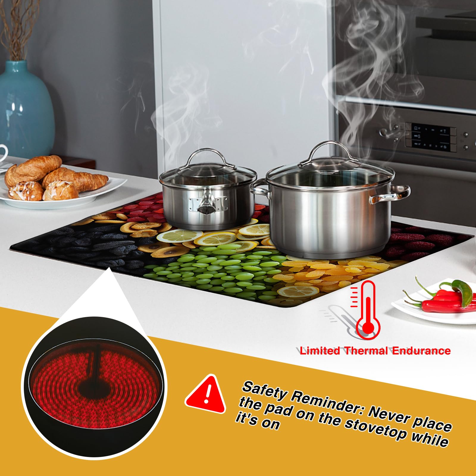 Tapis Pour Plaques À Induction 72.5 X 52 Cm, Protection Plaque