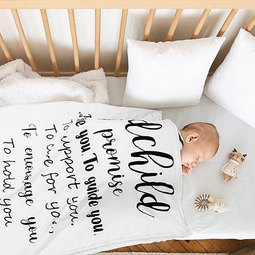 Miniatura 7 de Rtteri Regalo cristiano para bebé, manta de felpa para bebé con respaldo punteado, manta de bautismo con cita de las Escrituras, versículo bíblico