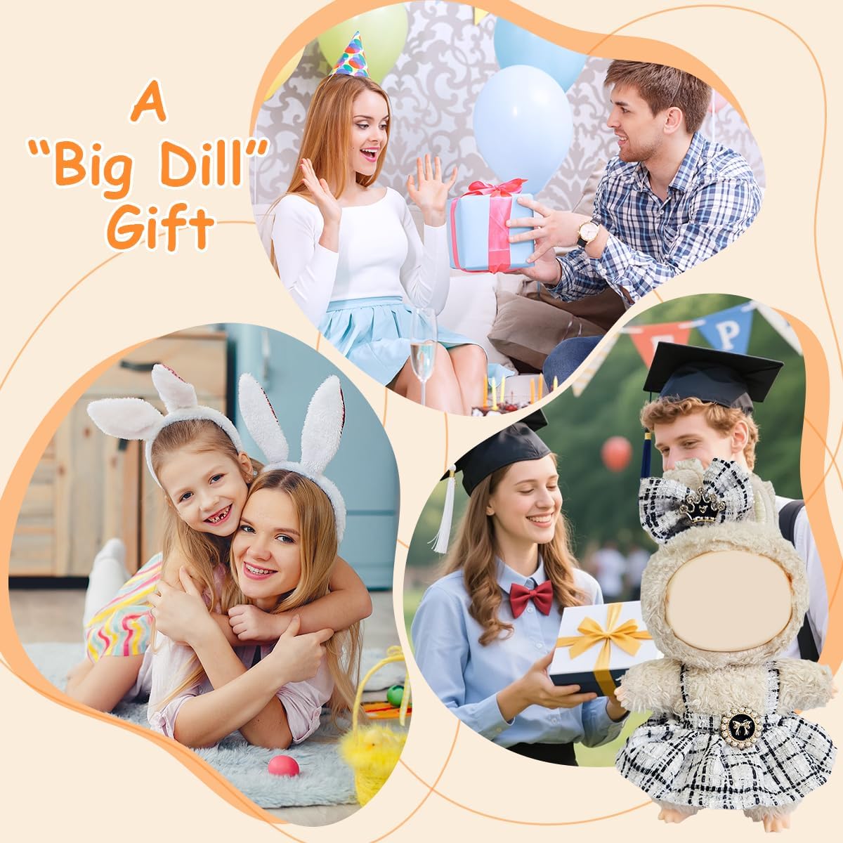 3 Pack Compatible for Labubu Clothes,17cm Doll Clothes Set,Luxury Designer Outfits,Cute Birthday Party Costumes,Valentines Day Gifts for Her Him,Stylish Fashion Wardrobe Accessories for 17cm Dolls