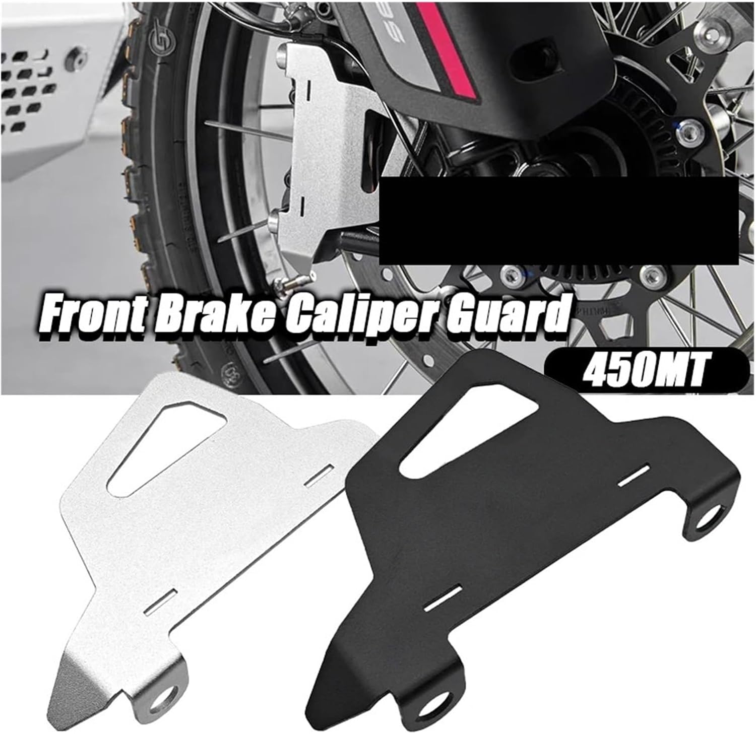 Compatible with CF-Moto 450 MT 450MT CFMOTO Motorcycle Accessories Front Brake Caliper Guard Front Brake Caliper Protective Cover(Silver)