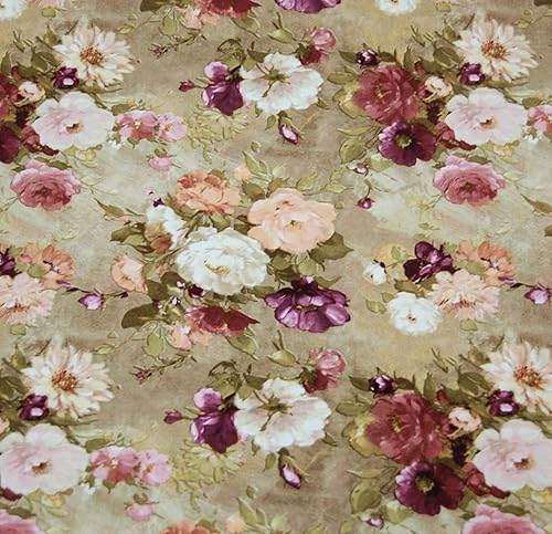 Decora Furnishings - Tela decorativa de terciopelo con estampado de flores, para tapicería de sofá, sillón, cabecero, cortina, funda de cojín,