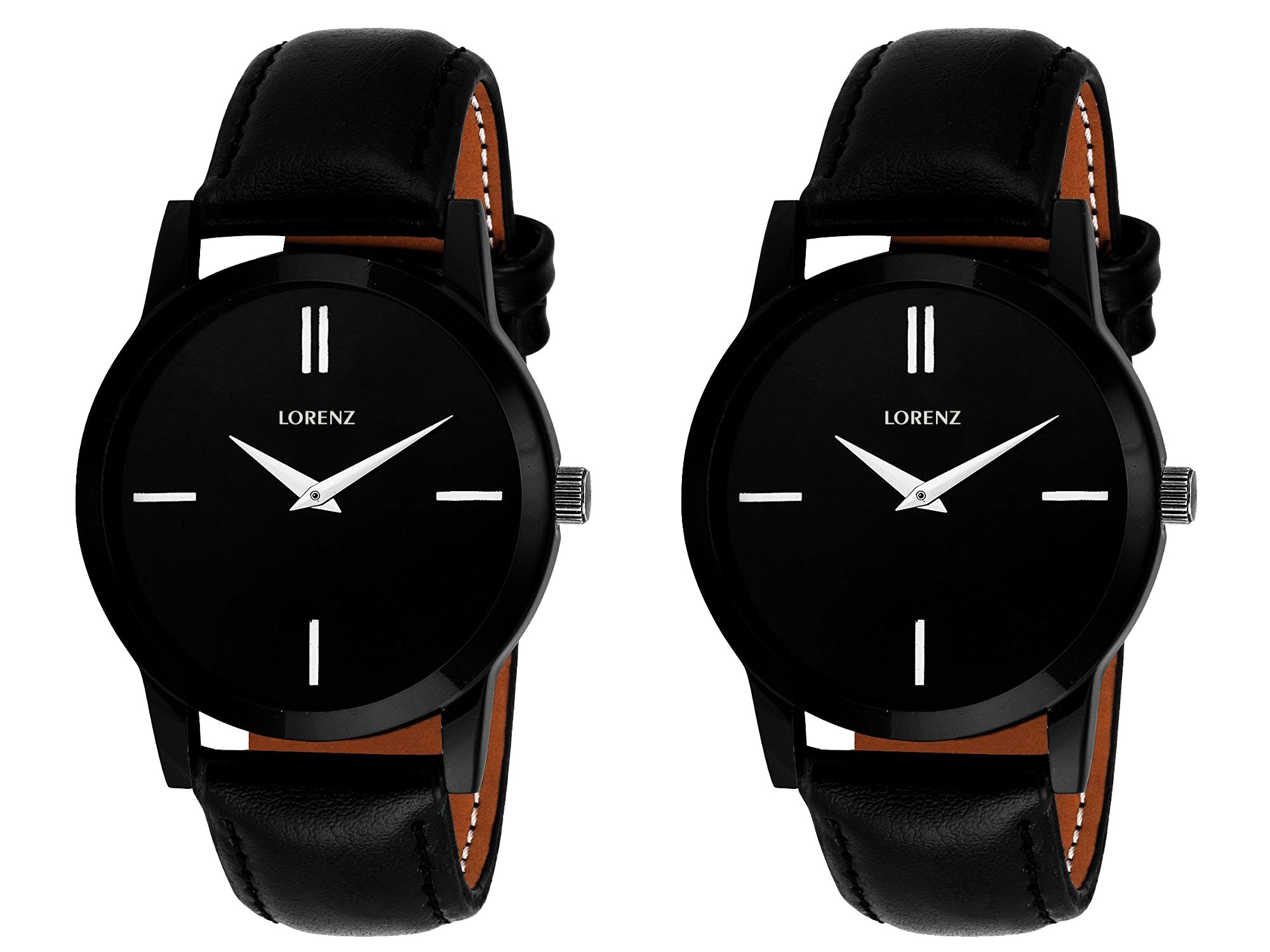 LORENZ Slim Design Black Pack of 2 Watch Combo (B076VMWMH9) Amazon Price History, Amazon Price Tracker