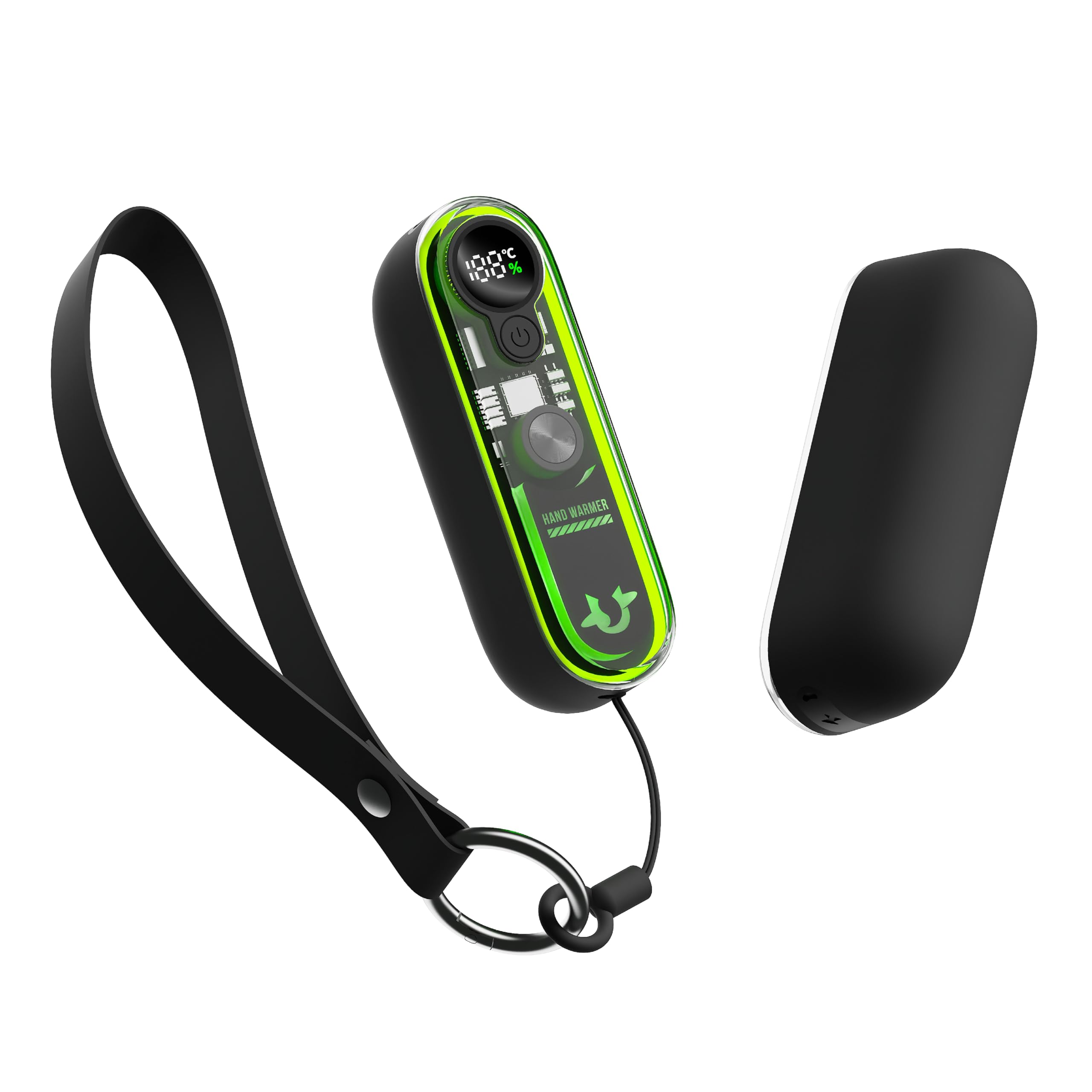 Scaldamani ricaricabile con attacco magnetico, 6000 mAh, riscaldamento su entrambi i lati, 3 impostazioni (45 ° C-60 °C), ricarica rapida, design trasparente, regali per Natale, caccia, campeggio
