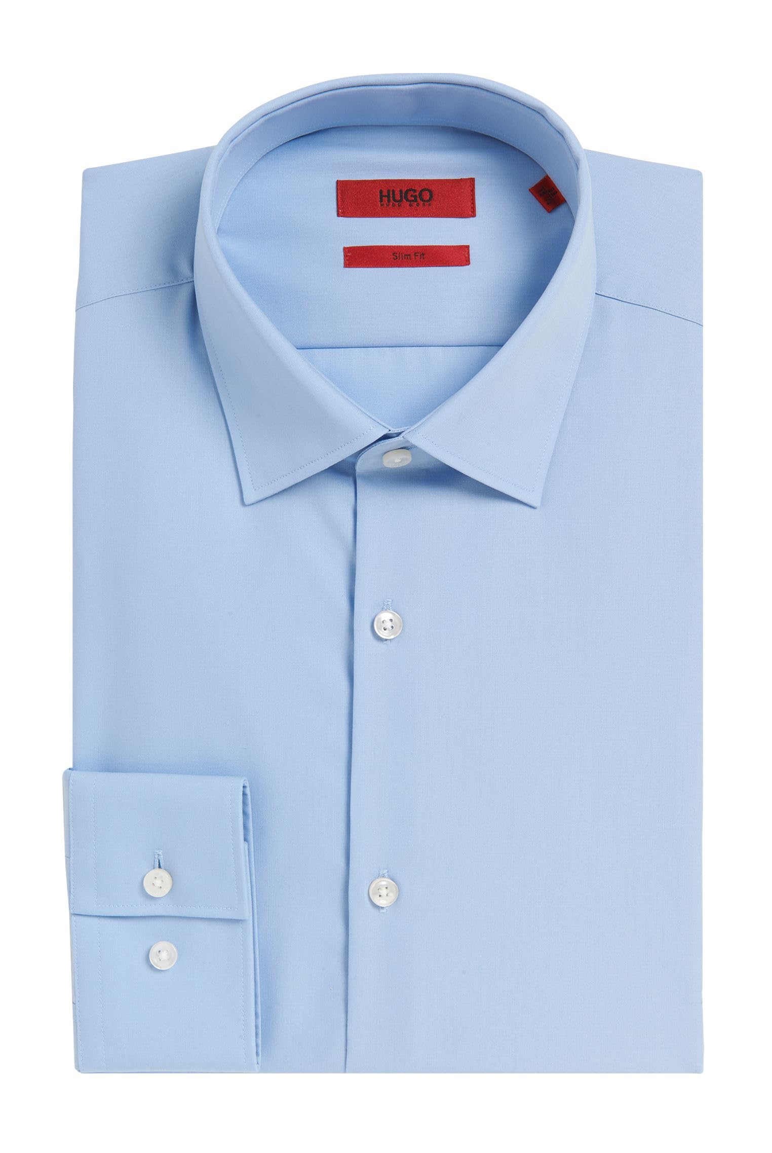 Hugo Langarmhemd Kenno Slim-Fit Hemd aus bügelleichter Baumwoll-Popeline – Bild 7