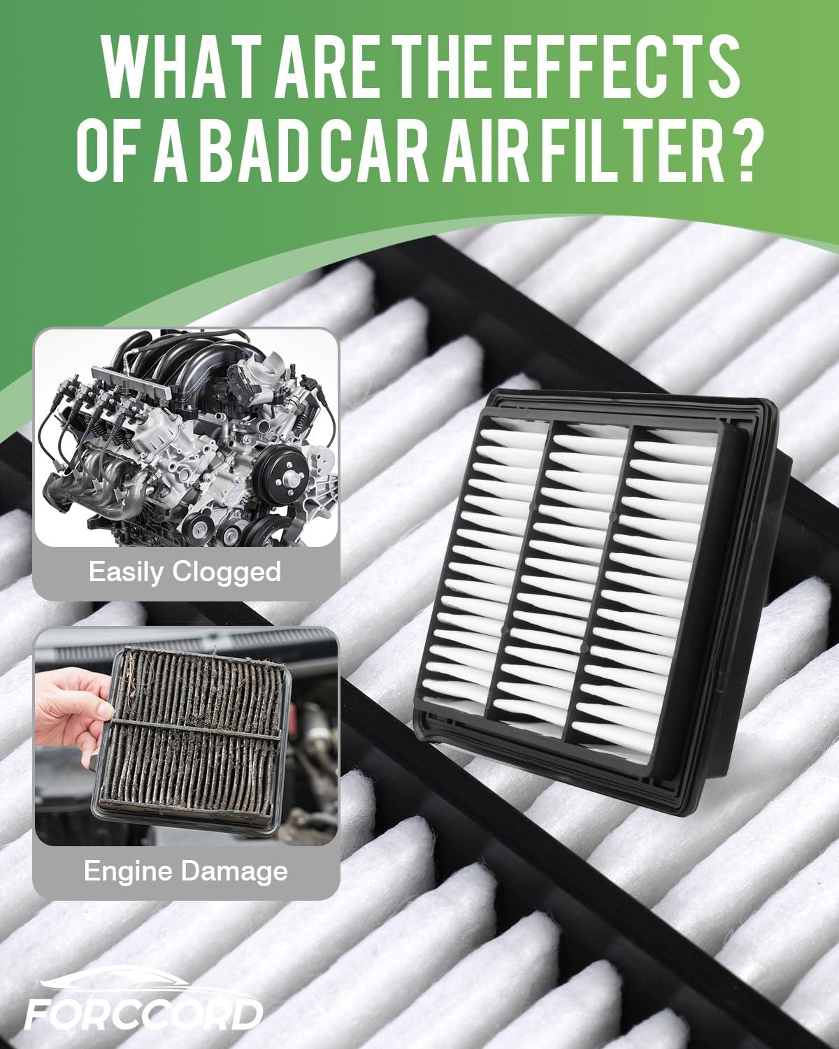2-Pack Engine Air Filter Fits for Toyota Land Cruiser 2024 2025 2026 2.4L Air Filter Replacement 17801-31180 Car Accessories