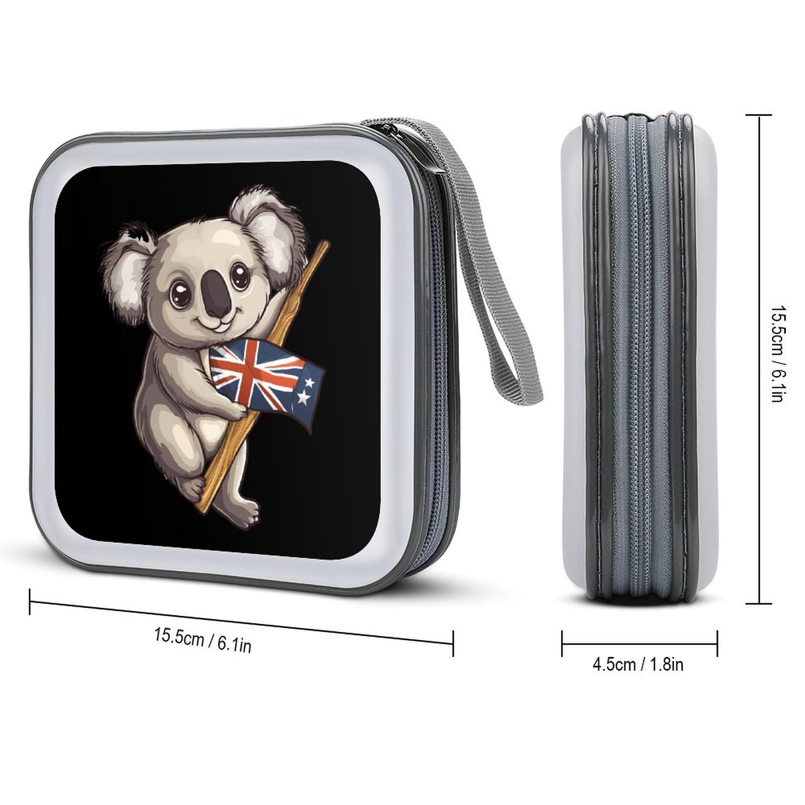 Australian Koala Bear CD Case Portable DVD Holder Storage Organizer for Home Travel