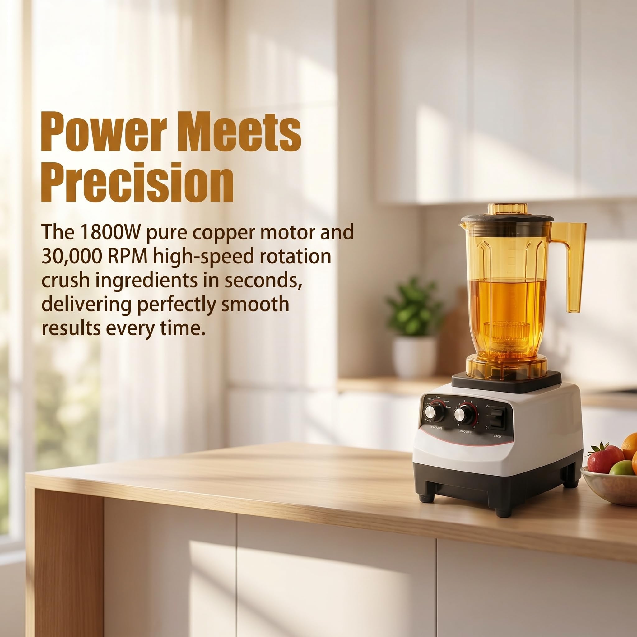 Máquina De Té De Burbujas De 1800 W, 1200 Ml, 30000 RPM, Batidora Multifunción con Capacidad para 4 Tazas Y 10 Velocidades, Batidora De Sobremesa para El Hogar, Tiendas De Té con Leche,