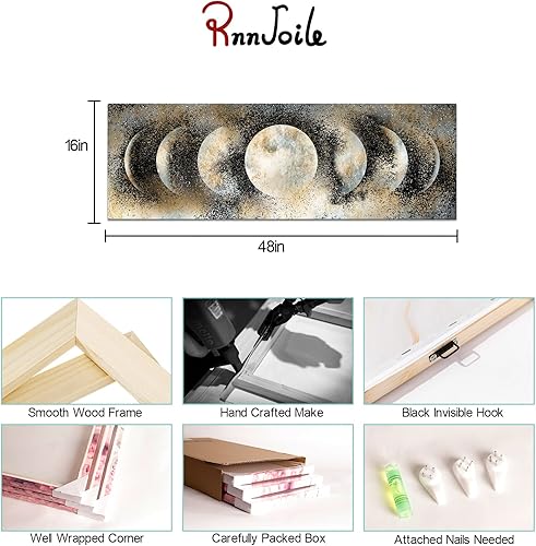 Miniatura 6 de RnnJoile Lienzo decorativo para pared, diseño de fase lunar, póster de astrología, escena espacial, impresiones para decoración moderna del hogar y