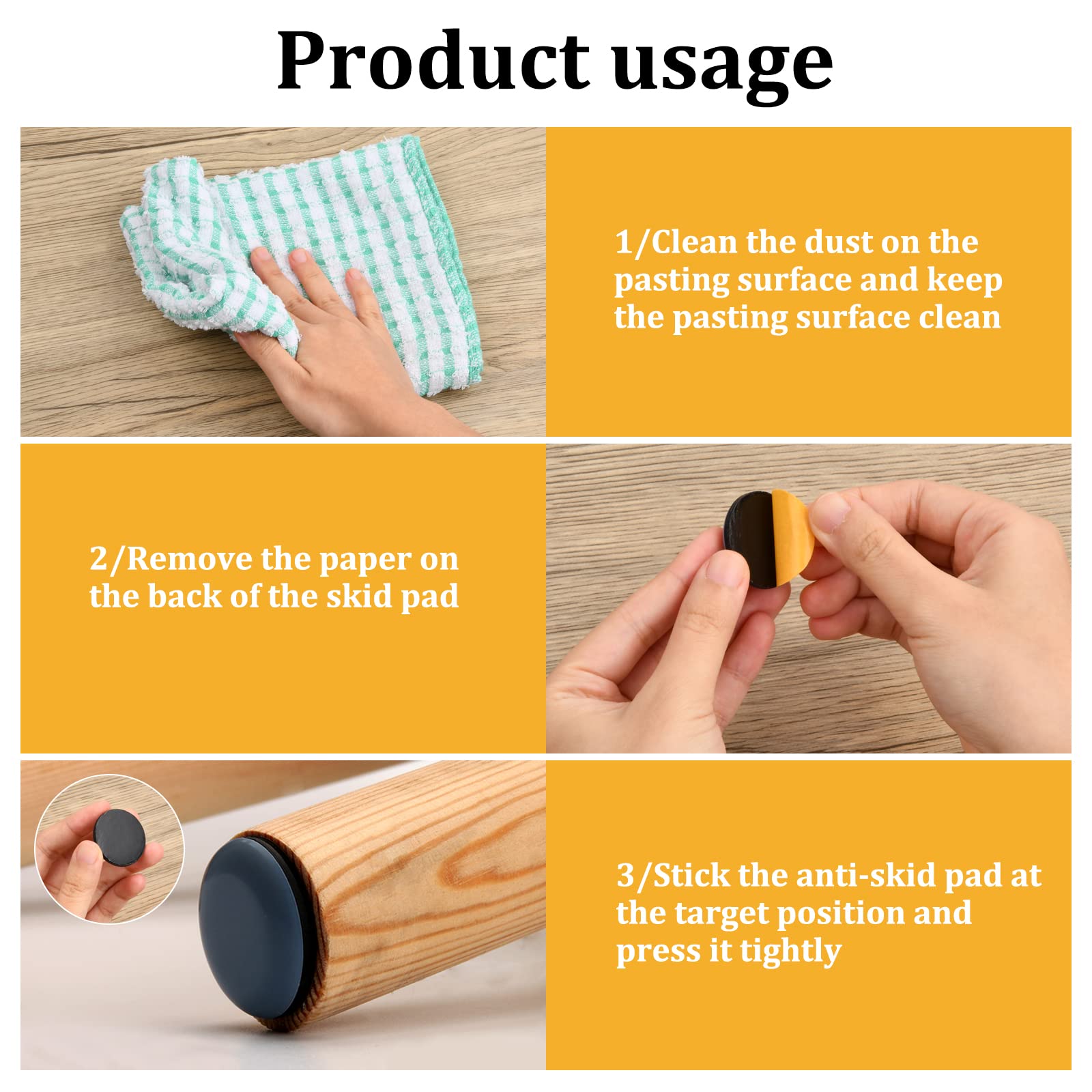 8 Patins Téflon Auto-Adhésifs Anti-Vibration Pour Meubles