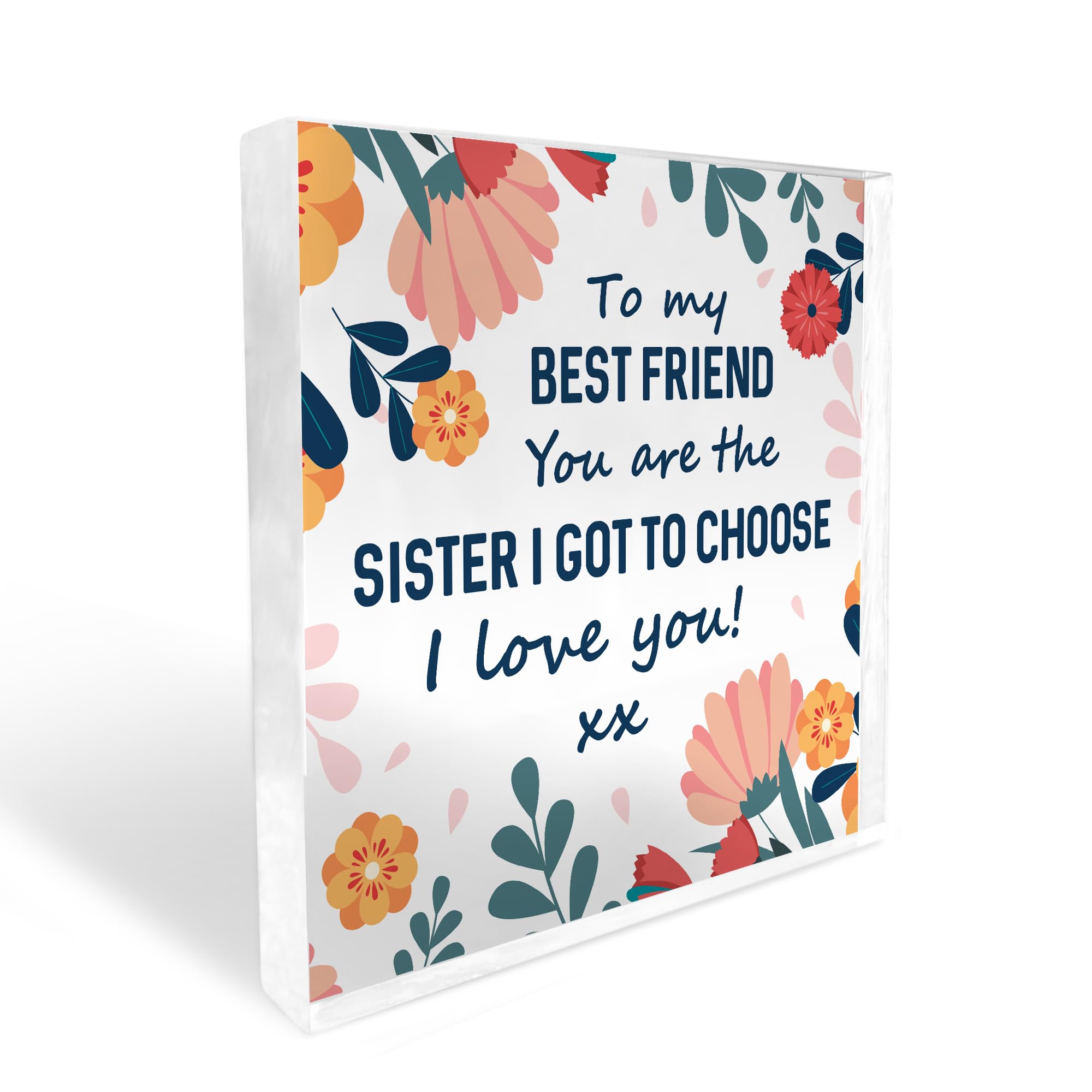 Red Ocean Best Friend Christmas, Acrylic Plaque Keepsake Gift For Friend, Best Friend Gift, Friendship Gift For Christmas, Friend Birthday Gifts, Gifts For Her