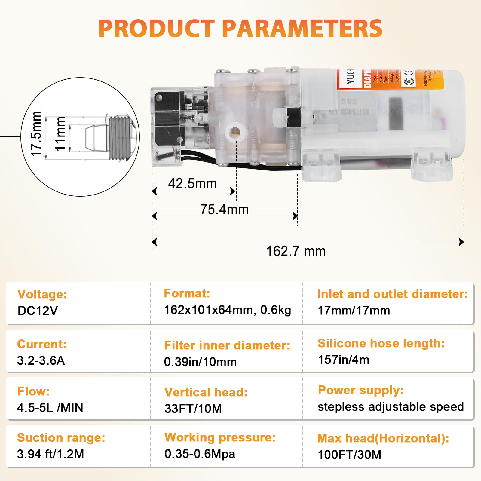 YUCHENGTECH Pompa elettrica per il trasferimento del vino con controllo del flusso e avvio automatico, include pistola di riempimento liquido, tubo da 4 m e 2 filtri, a basso rumore, ideale per