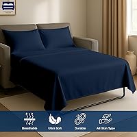 Vista 3 de Cottingon Juego de sábanas de 4 piezas para sofá cama tamaño Queen, 100% sábanas de microfibra cepillada para sofá, se ajusta fácilmente hasta un