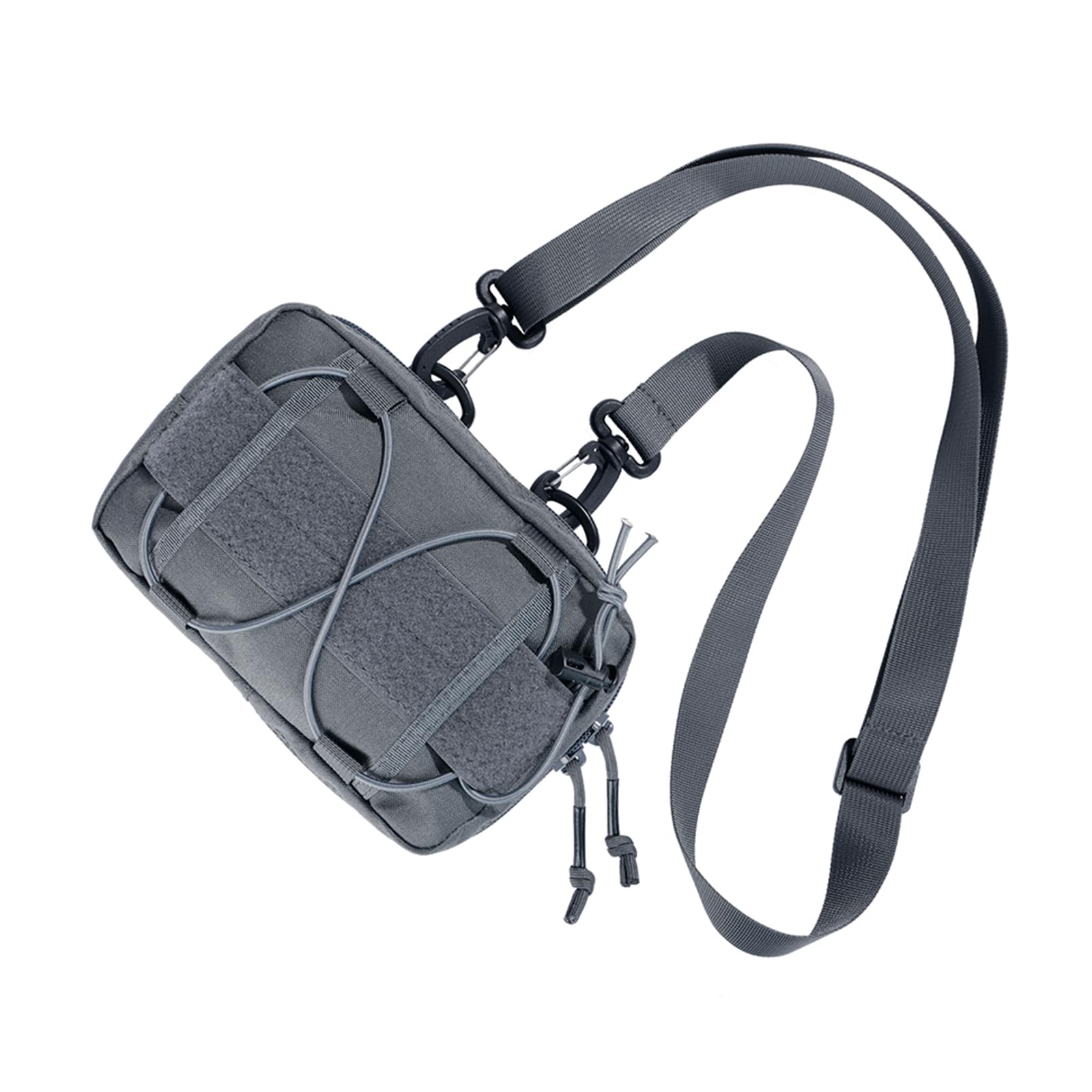 Bolsa táctica militar con correa de hombro acolchada y paneles Molle grises 8